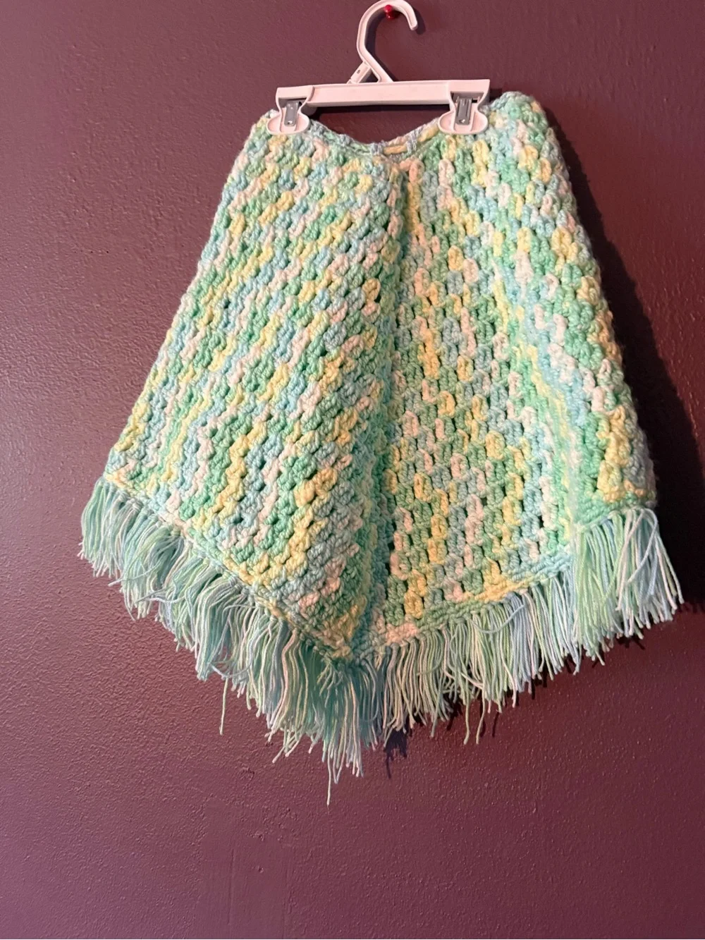Handmade Pastel Fringe Crochet Skirt - Mint & Yellow
